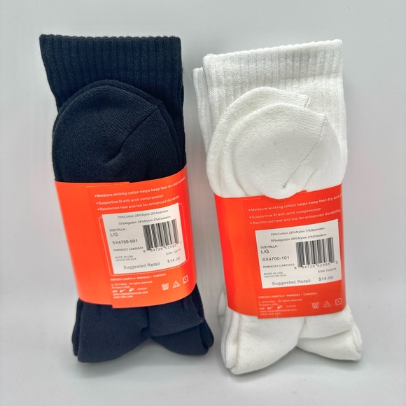 Nike Performance Moisture-Wicking Cotton Everyday Cushioned Crew Socks size L - Picture 2 of 5